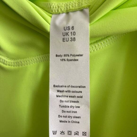 MCEDAR Women Skirt NWT 6 Neon Yellow Tennis Athletic Pleated High Waist Pockets - Picture 4 of 6